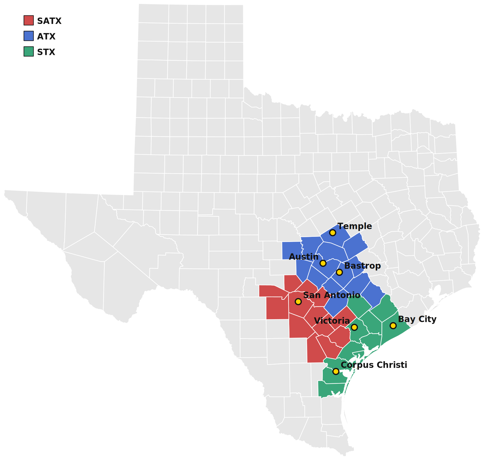 BUSATX Texas coverage map